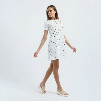 ميسيري قميص نوم حريمي منقوش بأكمام قصيرة - أبيض