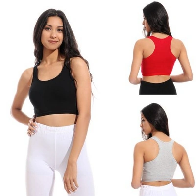 ميسيري مجموعة توب حريمي سادة - 3 قطع