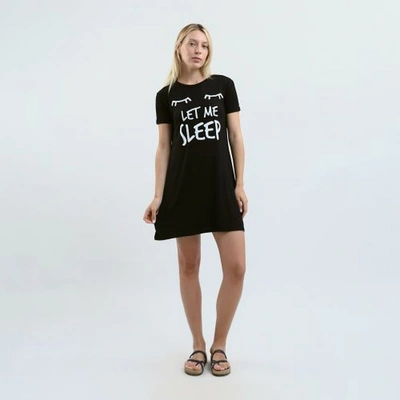 ميسيري قميص نوم مسيري حريمي مطبوع - أسود