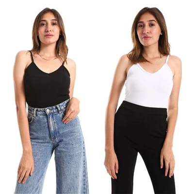 الميسيري توب حريمي كت أسباجتي رقبة 7 قطن - 2 قطع