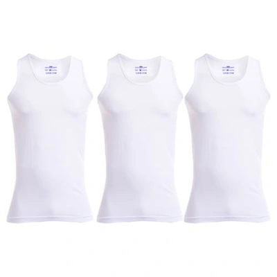 الميسيري فانيلة قطن رجالي كت عريض - 3 قطع - أبيض