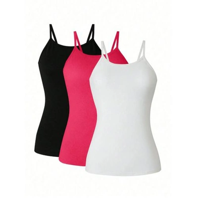 الميسيري توب سباجيتي حريمي قطن - 3 قطع - سادة