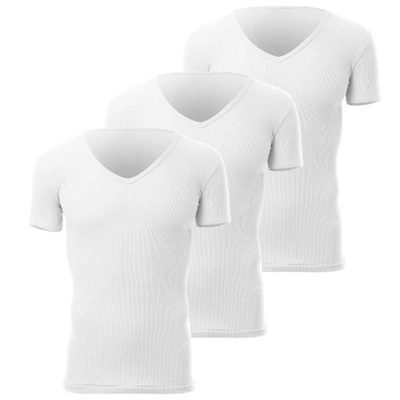 قطونيل فانلة داخلية رجالي قطن نص كم - 3 قطع - أبيض