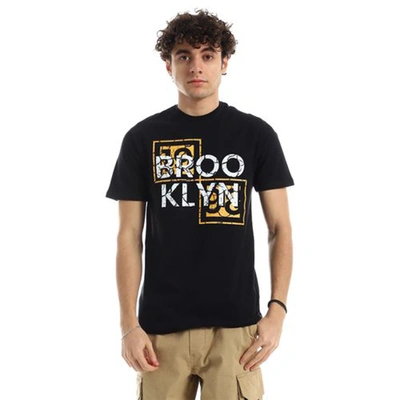 الميسيري تيشيرت قطن نص كم رجالي - أسود