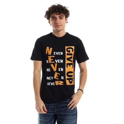 الميسيري تيشيرت قطن رجالي نيفر - أسود مطبوع