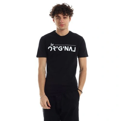 الميسيري تيشرت قطن رجالي مطبوع نص كم - أسود