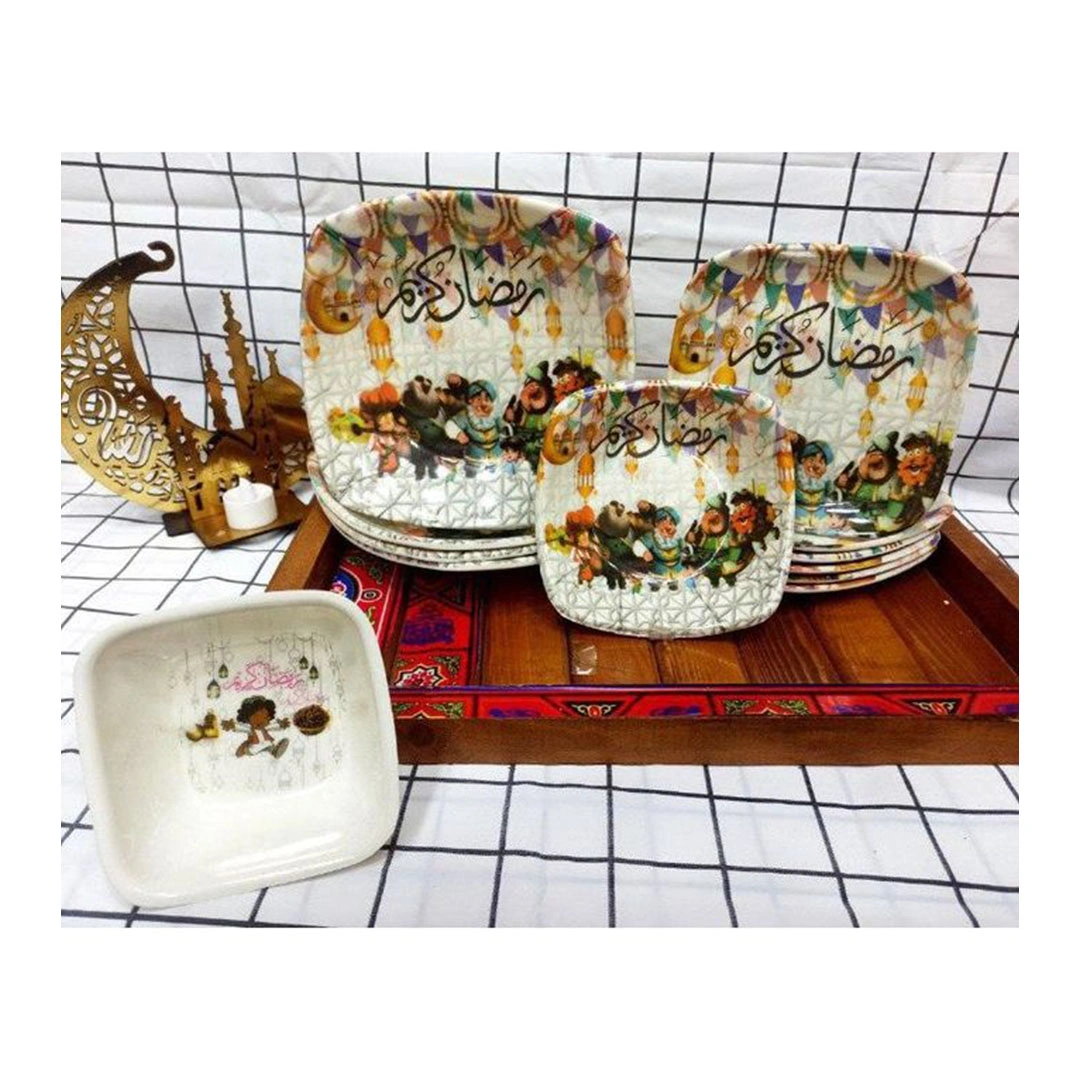 طقم عشاء ميلامين رمضان - شكل بوجي - 24ق