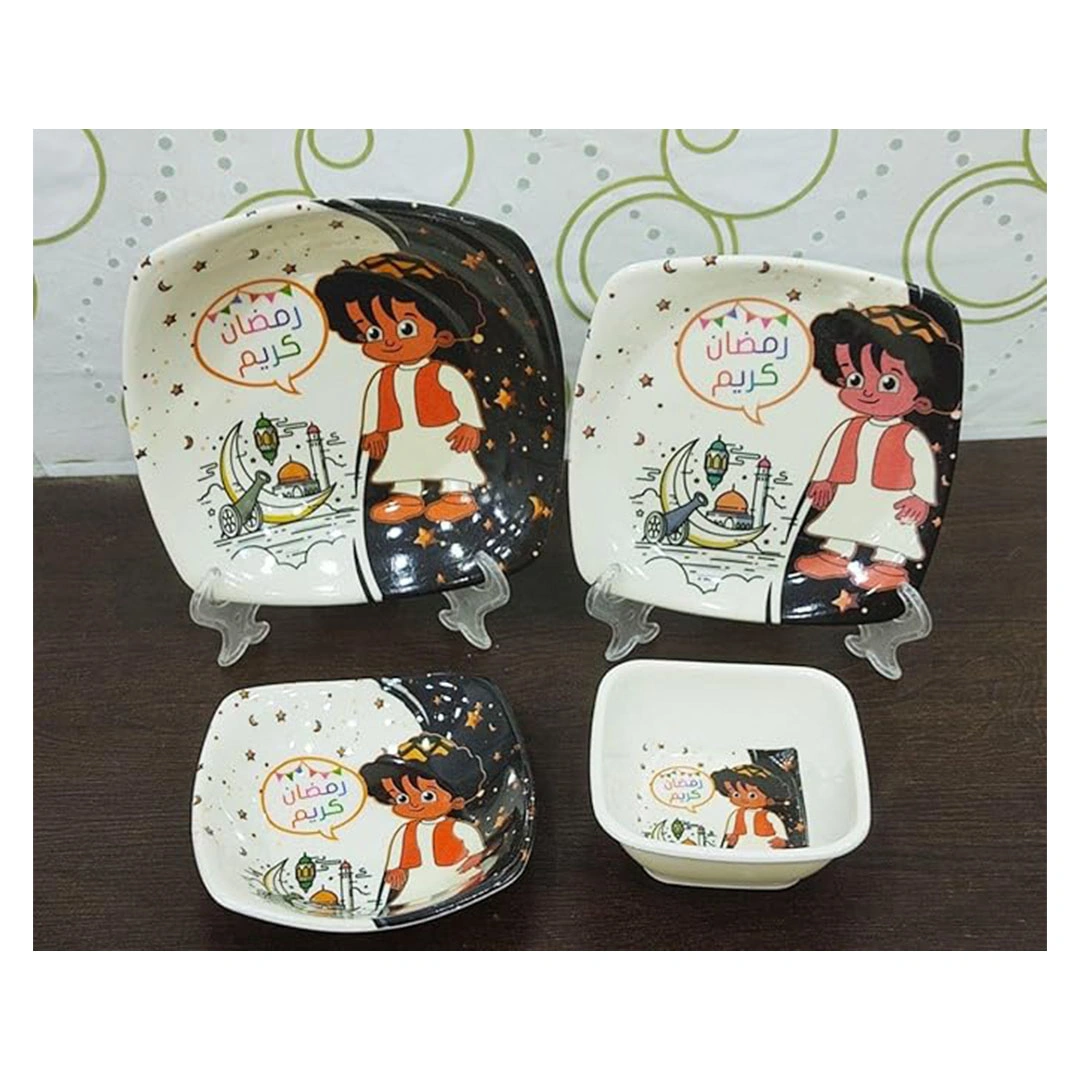 طقم عشاء ميلامين رمضان -  24ق - شكل بكار