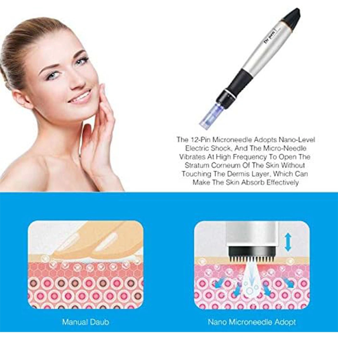 قلم وخز احترافي بالابر الدقيقة كهربائي اوتوماتيكي لعلاج البشرة A1