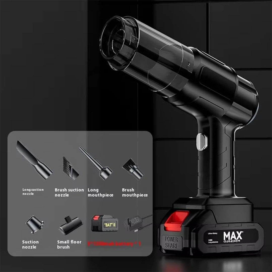 مكنسة كهربائية محمولة لاسلكية - بطارية ليثيوم - أسود