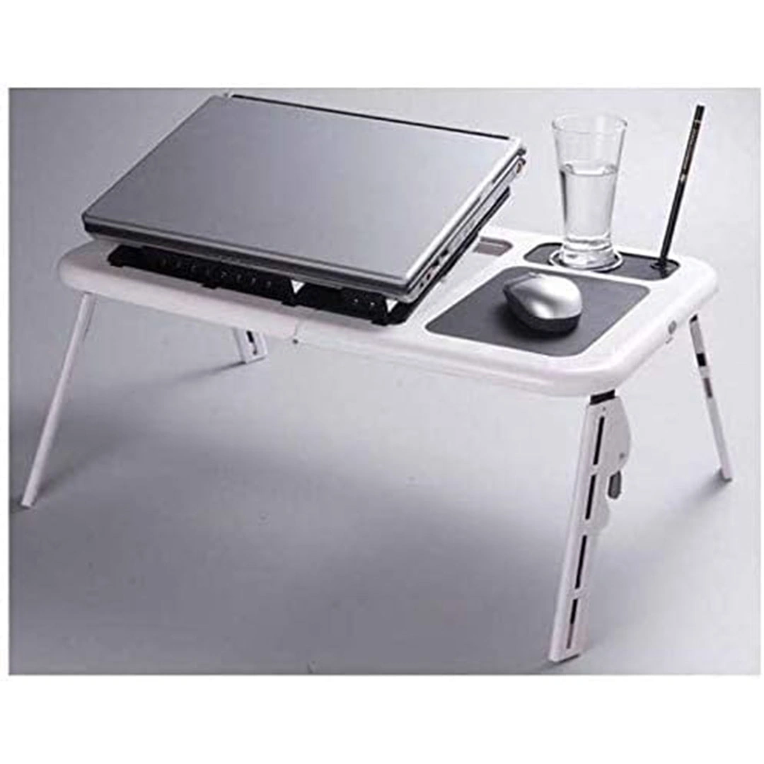 حامل لاب توب قابل للطي - 2 مروحة تبريد - USB وترابيزة قابلة للتعديل