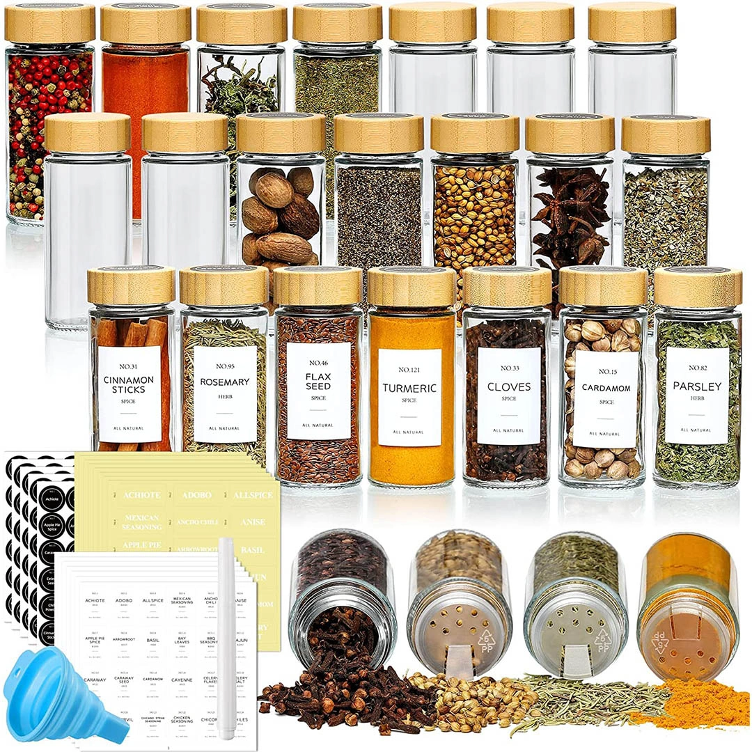 برطمانات توابل زجاج - 24 قطعة