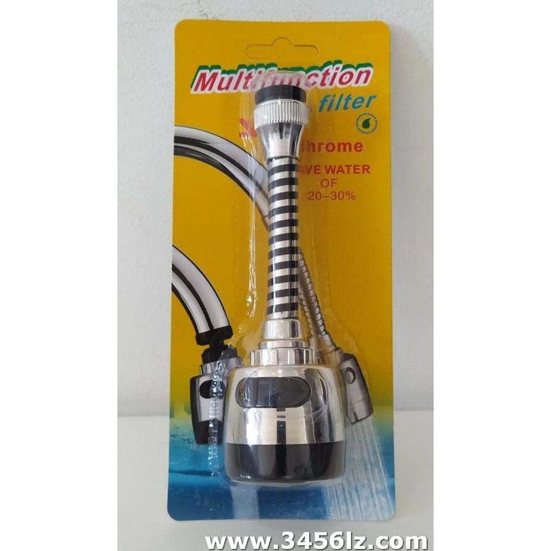 وصلة حنفية دوارة 360 درجة - فضي/اسود