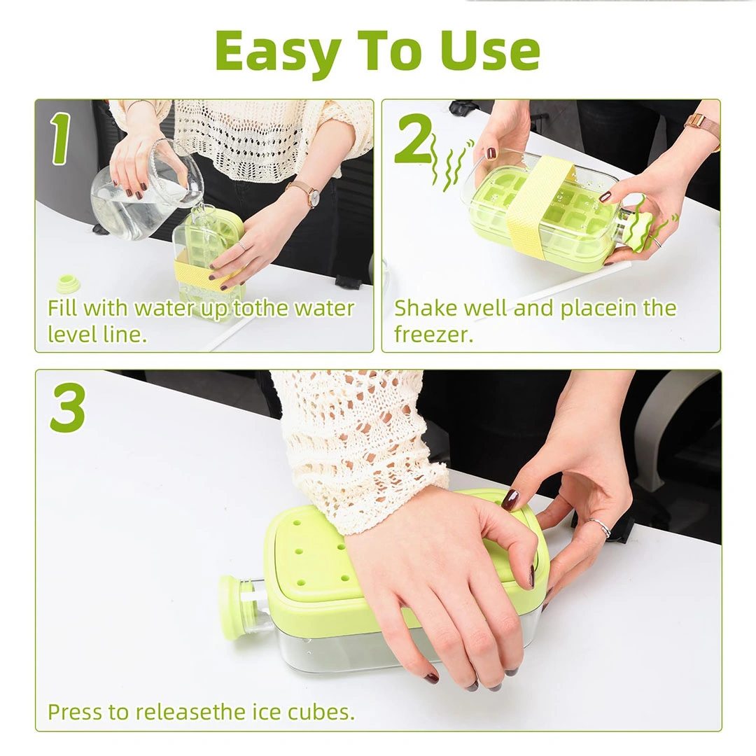 زجاجة مكعبات ثلج 2 *1 مع شفاطة - 800 مل