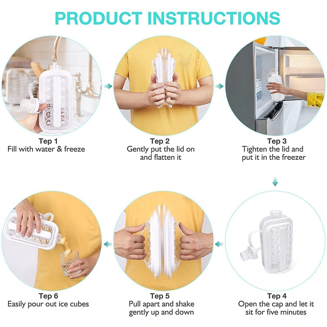 زجاجة مكعبات ثلج 2 *1 مع شفاطة - 17 كرة ثلج