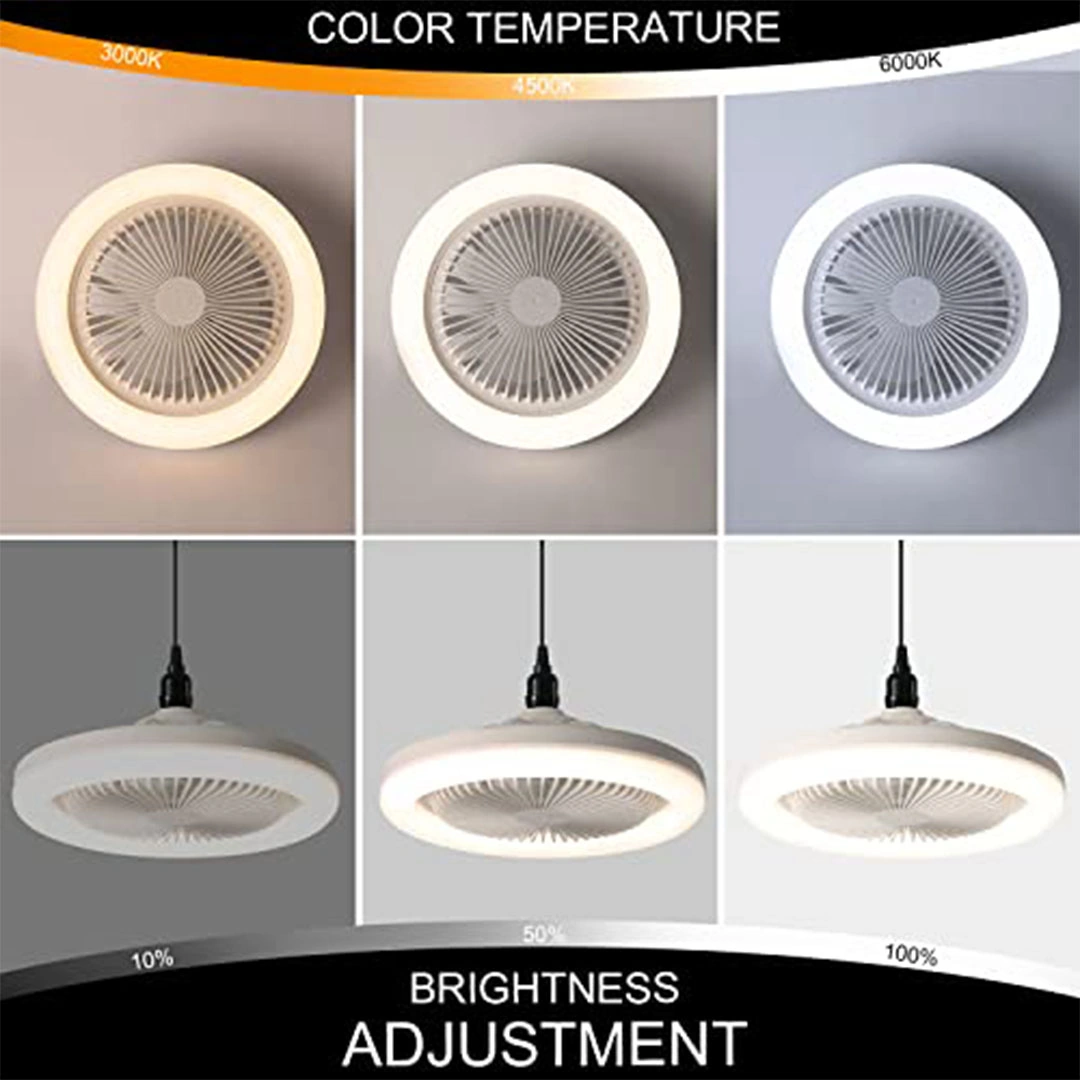 مروحة سقف بدون شفرات بضوء LED قابل للتعتيم و تحكم عن بعد – أبيض - 25 سم