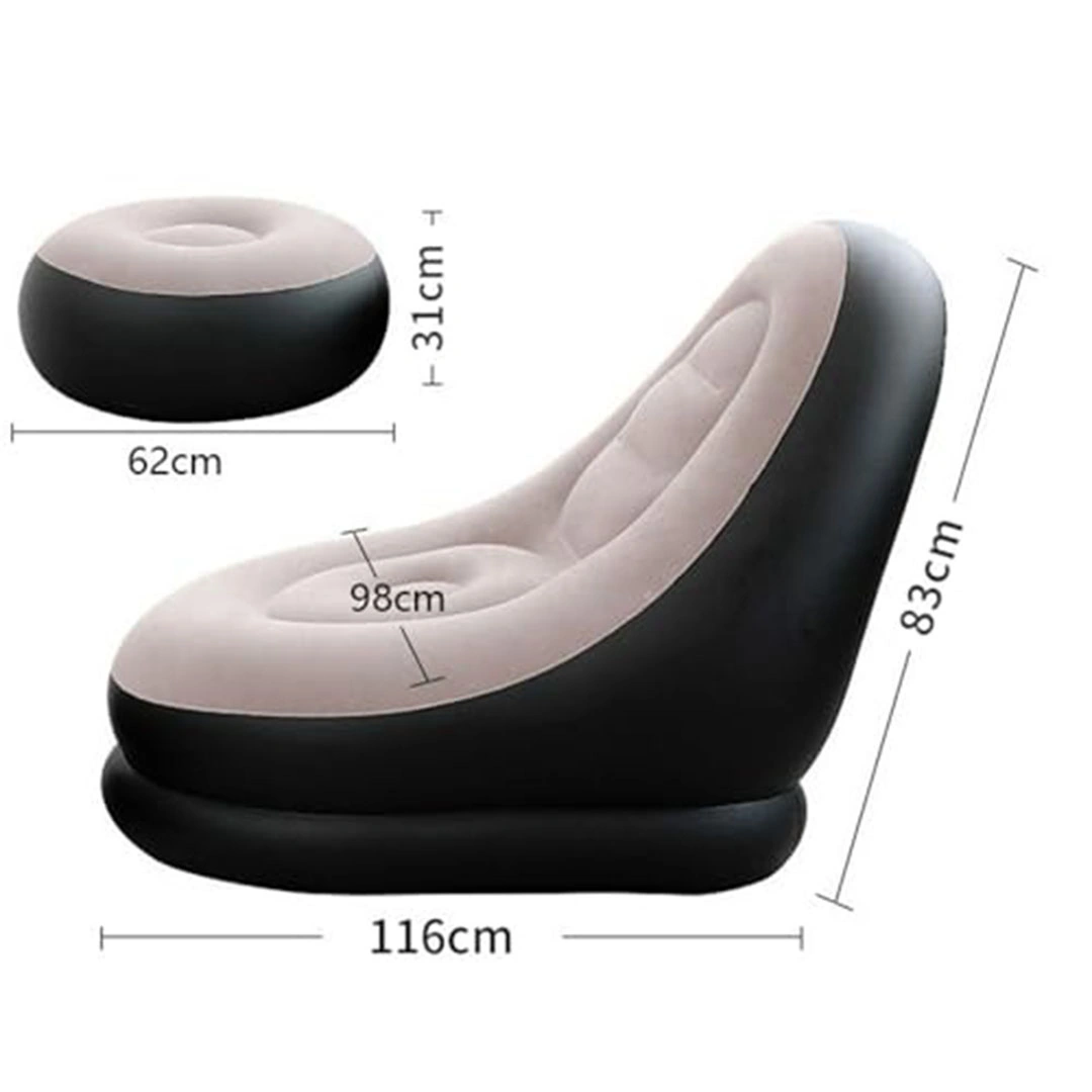 كنبة قابلة للنفخ مع مسند قدم مع مضخة هواء