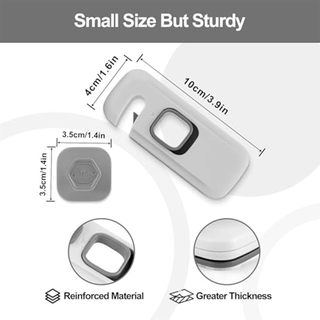 أقفال أمان للأطفال للثلاجة والخزائن - 5 قطع - رمادي