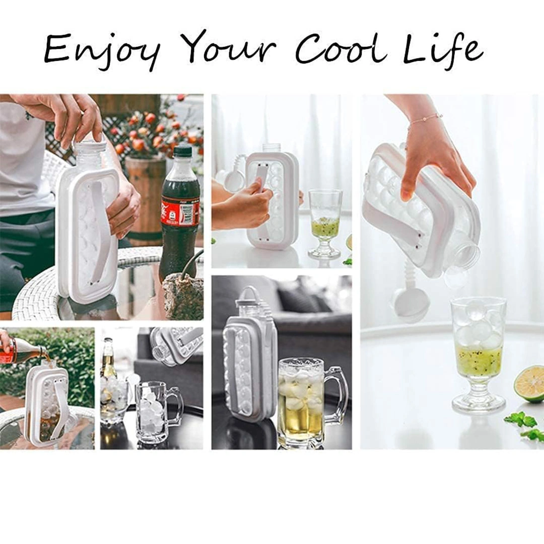 زجاجة مكعبات ثلج 2 *1 مع شفاطة - 17 كرة ثلج