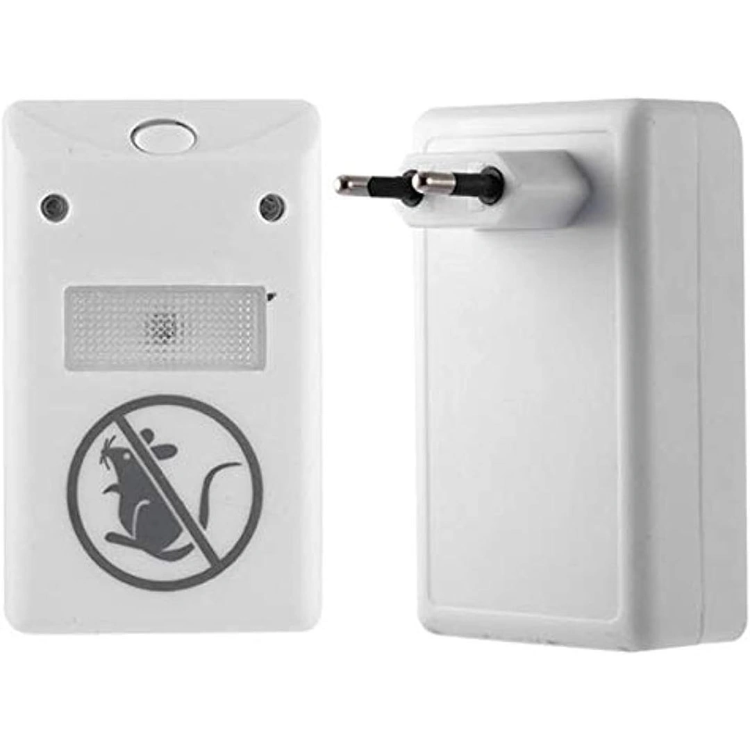 طارد للحشرات والفئران بالموجات فوق الصوتية - أبيض