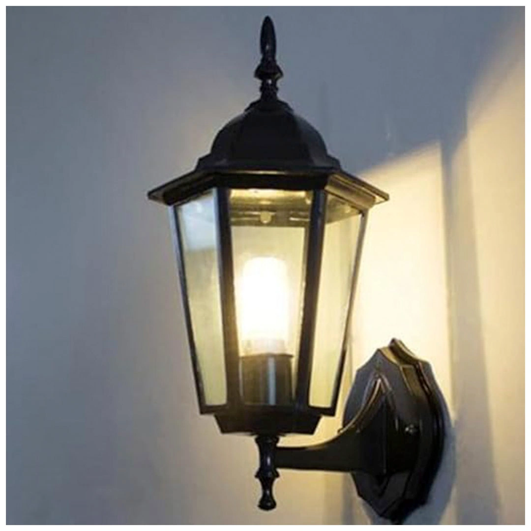 مصباح حائط زجاجي عتيق - أسود