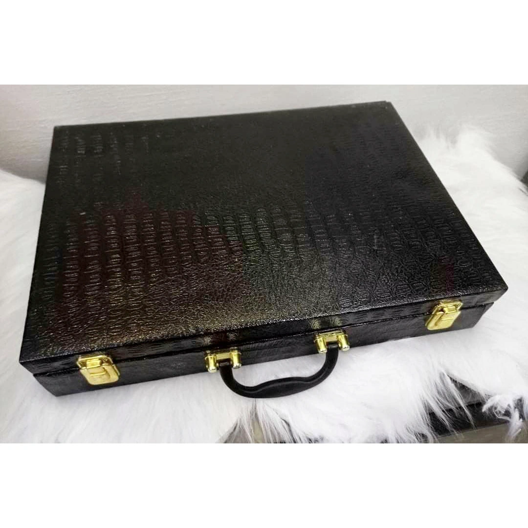 شنطة سكاكين مع حقيبة - 25 قطعة - أسود