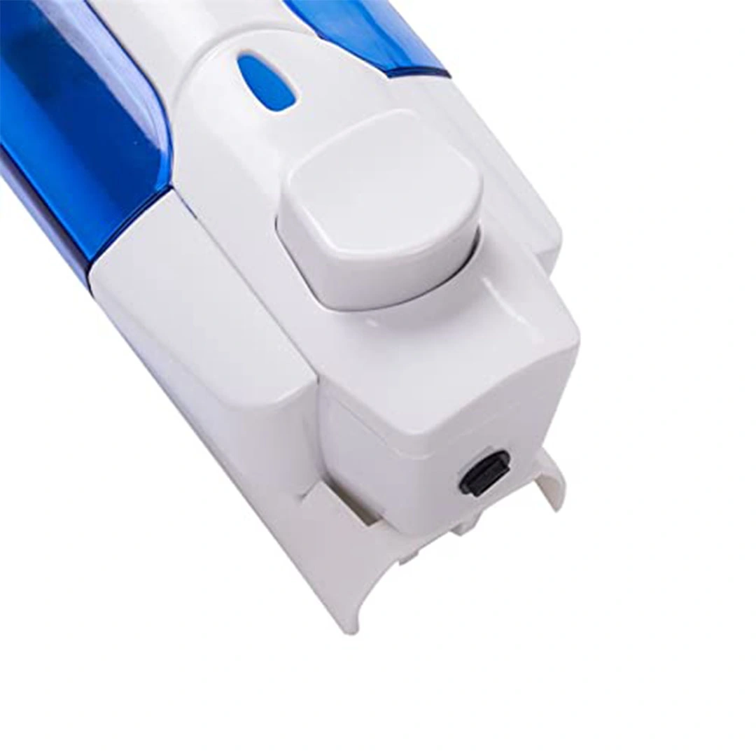 موزع صابون وشامبو مزدوج للتثبيت على الحائط - أبيض