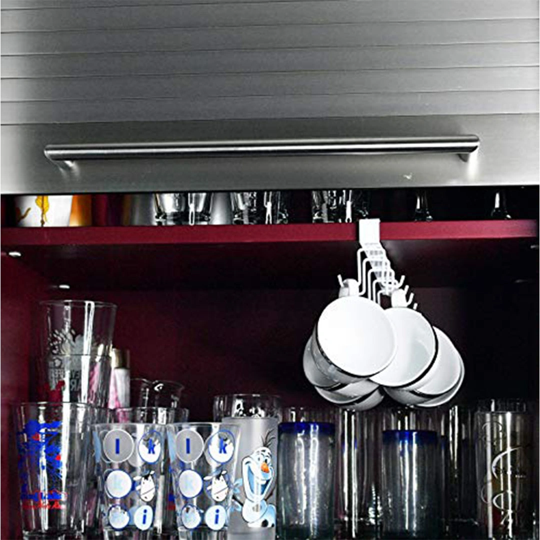 منظم تعليق أكواب بدون مسامير - أبيض