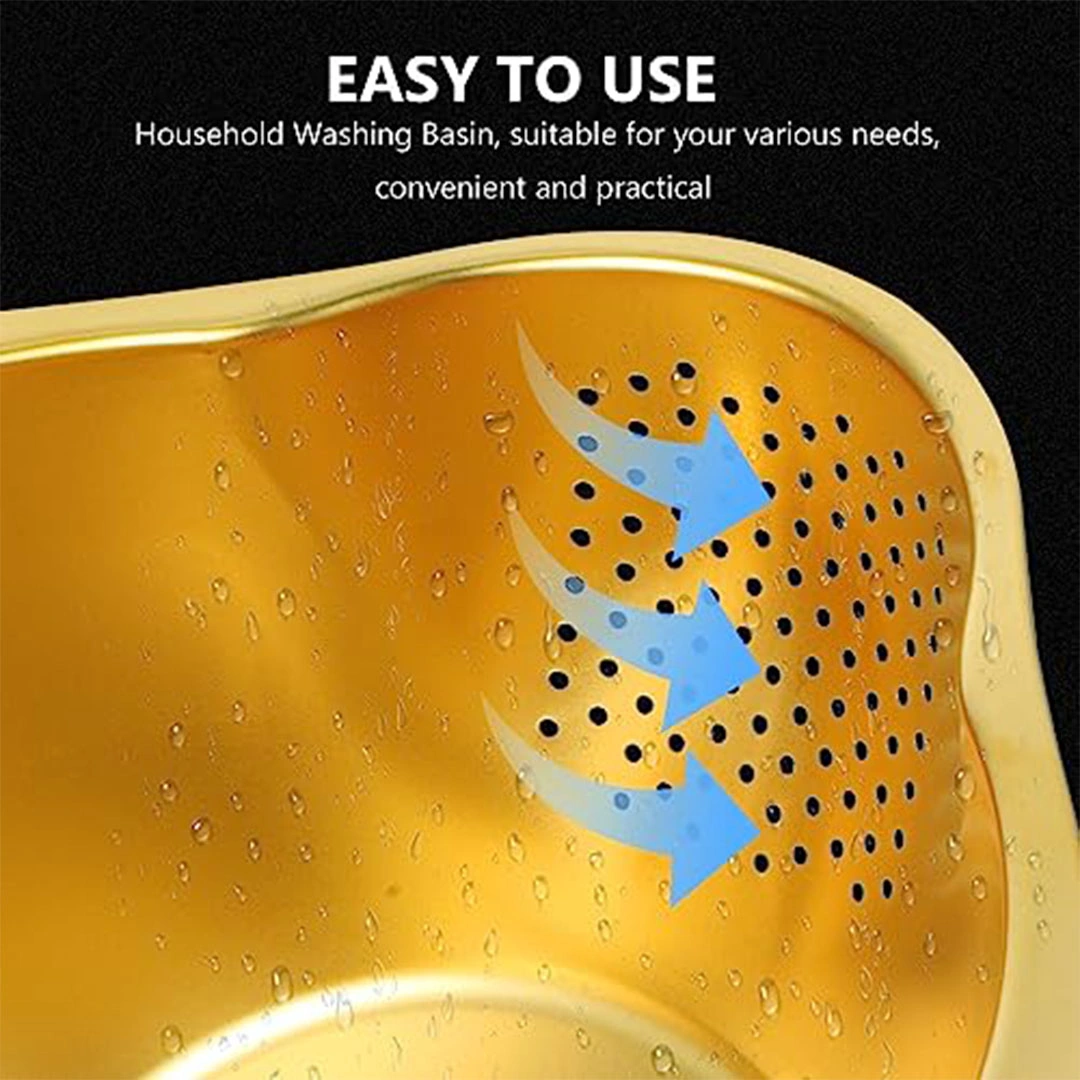 حوض غسيل استانلس كبير مع مصفاة للفواكه والخضار