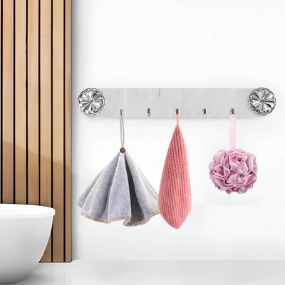 رف خطافات حائط اكريليك - 5 خطافات - شفاف