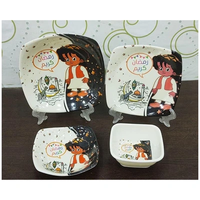 طقم عشاء ميلامين رمضان -  24ق - شكل بكار