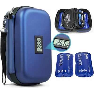 حافظة تبريد الإنسولين لـ 24 ساعة للسفر - أزرق