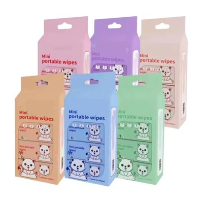 مناديل مبللة ناعمة وصغيرة لتنظيف اليدين - 8 مناديل