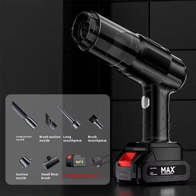 مكنسة كهربائية محمولة لاسلكية - بطارية ليثيوم - أسود