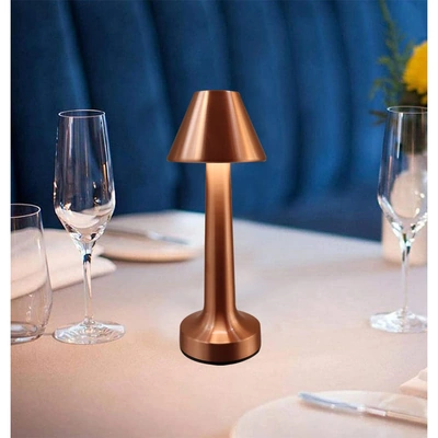 بادوم اباجورة LED لاسلكية 3 الوان اضائة - نحاسي