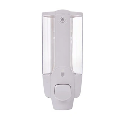 موزع صابون وشامبو مزدوج للتثبيت على الحائط - أبيض