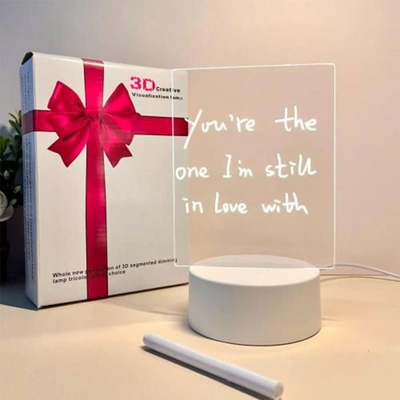 لوحة ملاحظات مضيئة ثلاثية الأبعاد مع قلم - 1 قطعة