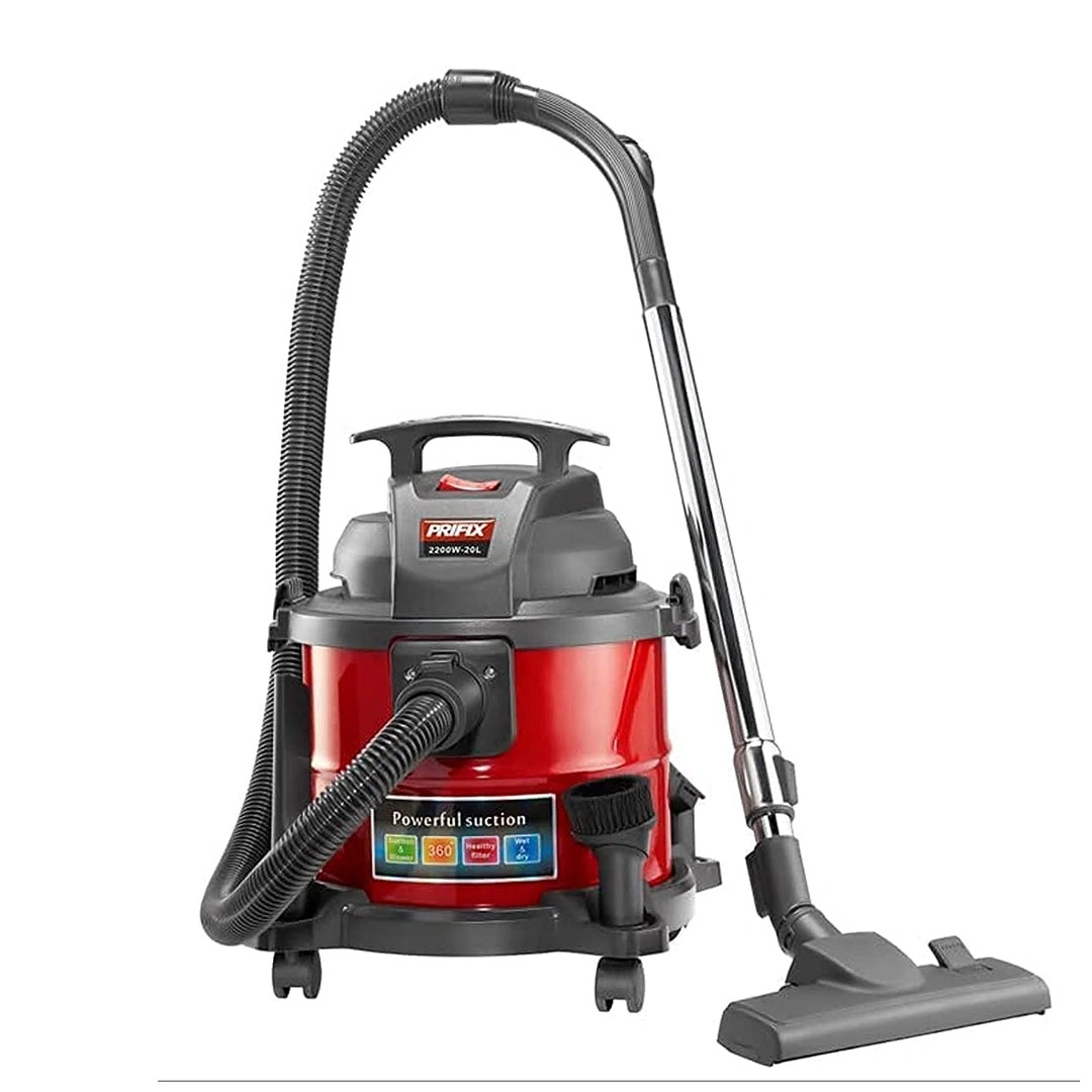 مكنسة كهربائية - بريفيكس - 2200 وات - تحتوي على كيس تنظيف - 20 لتر - فضي