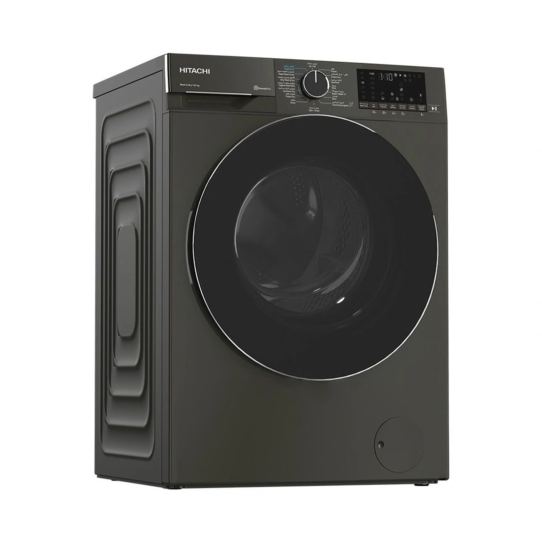 غسالة ملابس هيتاشي - 10 كجم - مجفف 6 كجم - انفرتر - رمادي - BD-D100YFVEM