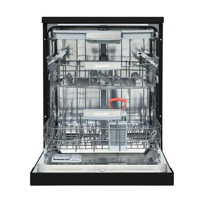 غسالة أطباق شارب - 14 فرد - 60 سم - انفرتر - شاشة ديجيتال - 10 برامج - أسود - QW-V1014M-BK2