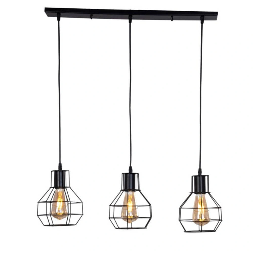 نجفة شكل مضلع - أسود