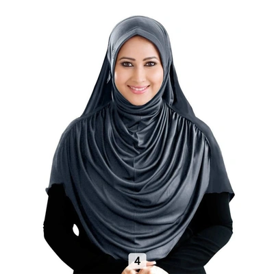 2 × خمار حريمي قطن بخياطه علي الصدر - رصاصي