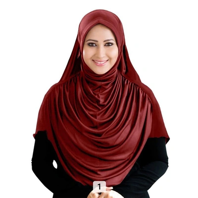 2 × خمار حريمي قطن بخياطه علي الصدر - جملي