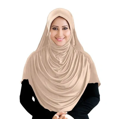 2 × خمار حريمي قطن بخياطه علي الصدر - بيج