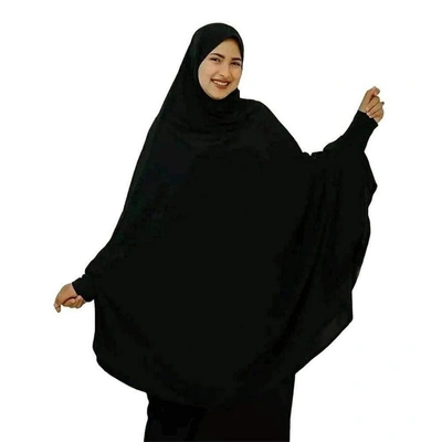 2 × خمار حريمي قطن بكم - أسود