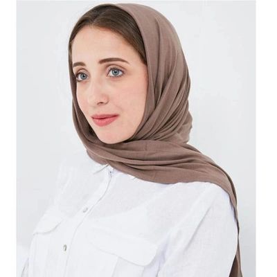 طرحه قطن جل ليكرا ساده - كافيه