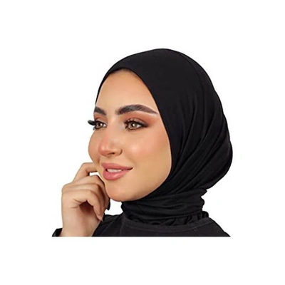 بندانة كويتى قطن ليكرا برباط وكباسين - أسود