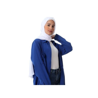 طرحة شيفون كريب سادة - أبيض
