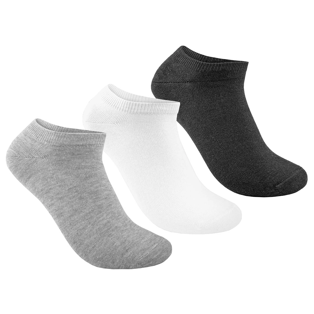 شراب أنكل رجالي - 3 قطع - أبيض/أسود/رمادي