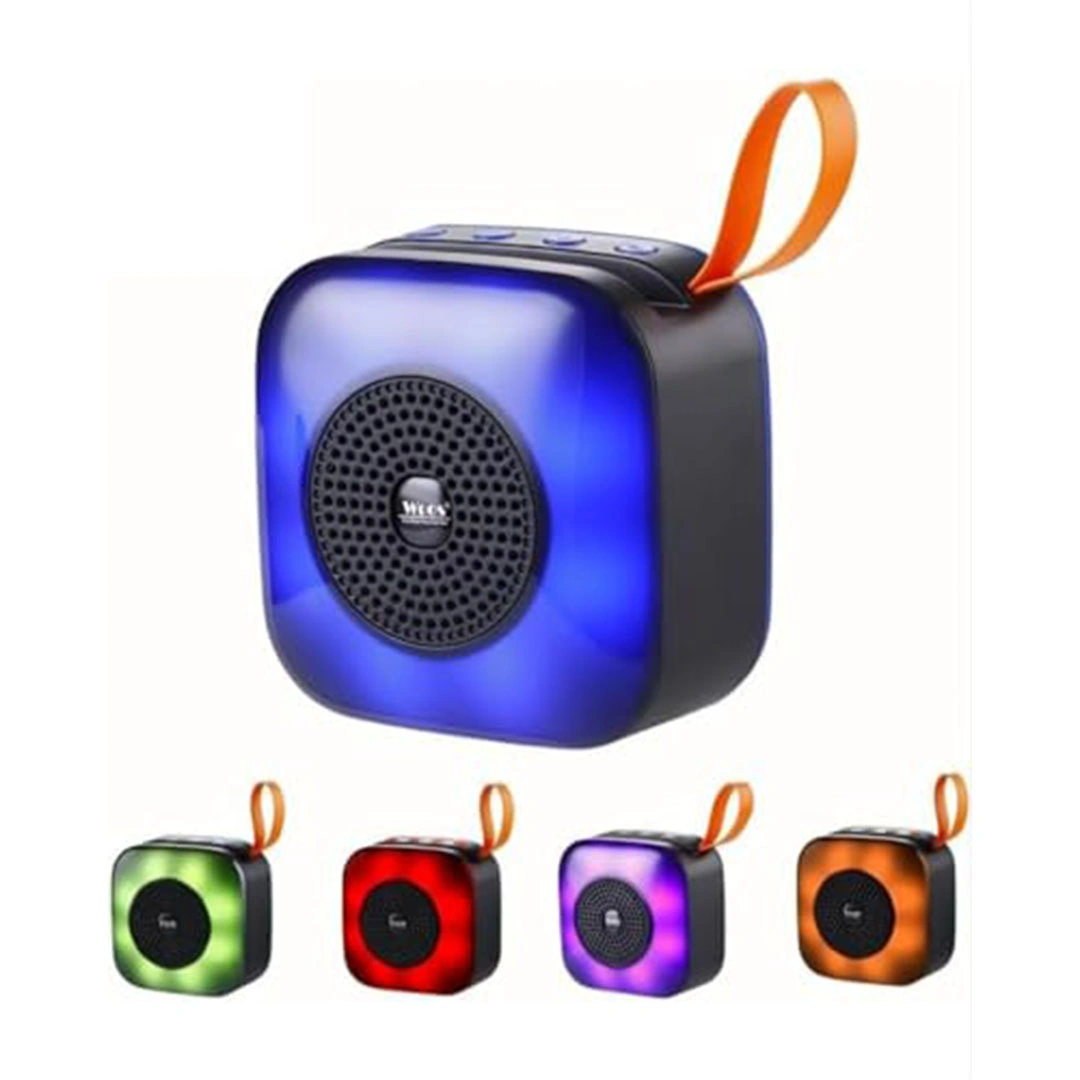 مكبر صوت بلوتوث محمول - إضاءة RGB - حامل موبايل - منفذ AUX - بطارية قابلة للشحن - متعدد الألوان